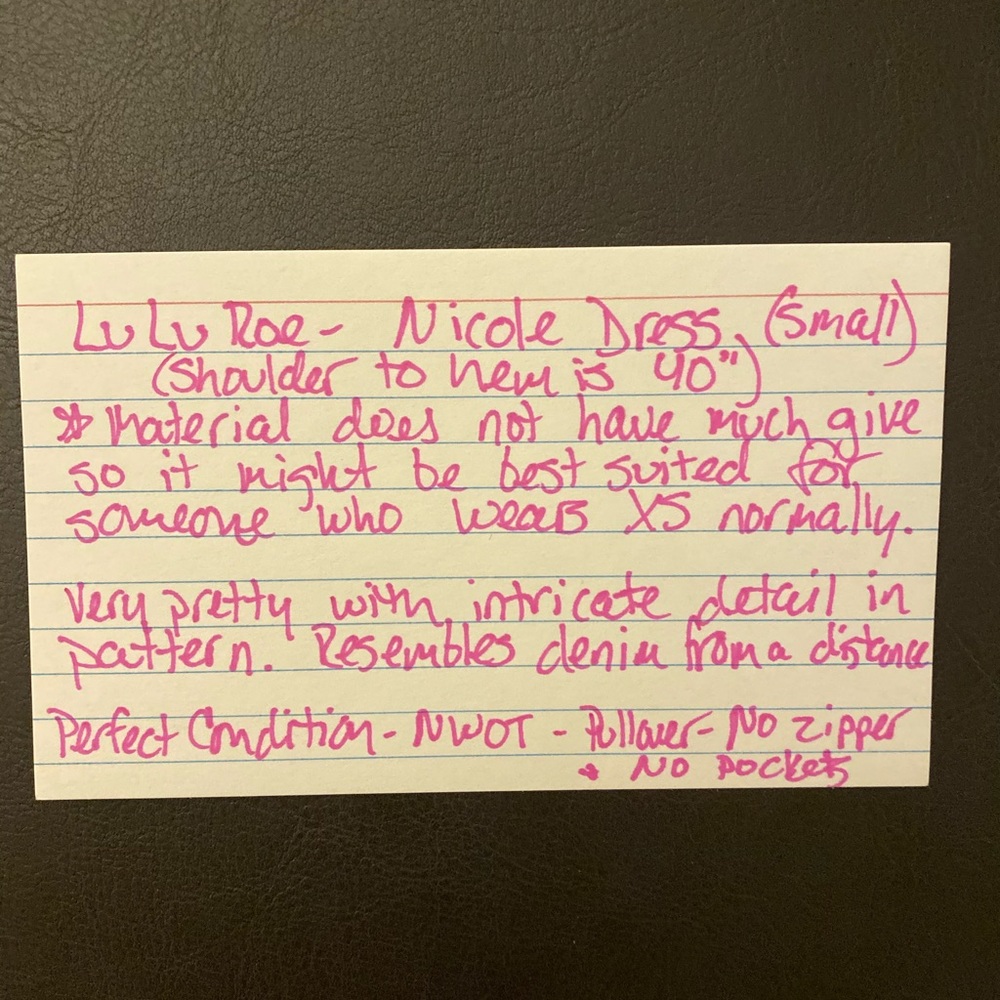 LuLaRoe Nicole Dress - Size S, NWOT - Picture 6 of 6